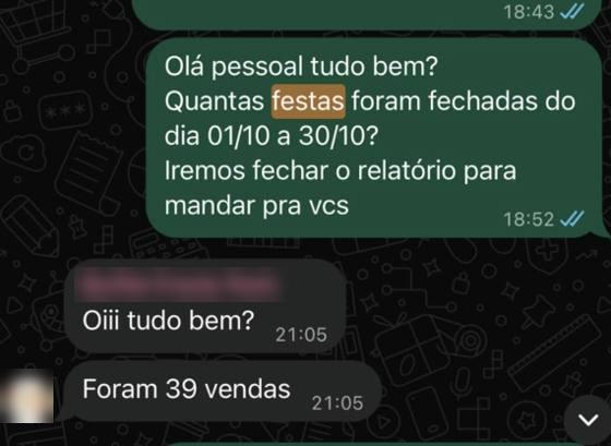 Buffet Festa Park: 39 vendas em outubro